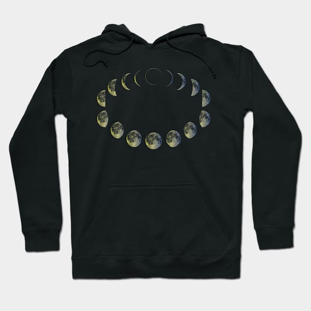 Rainbow Celestial Moon Phases Hoodie by meownarchy